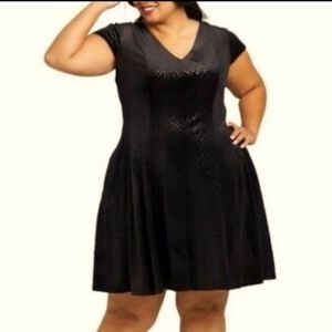 Lane Bryant Velvet SnakeSkin Fit & Flare Evening Dress